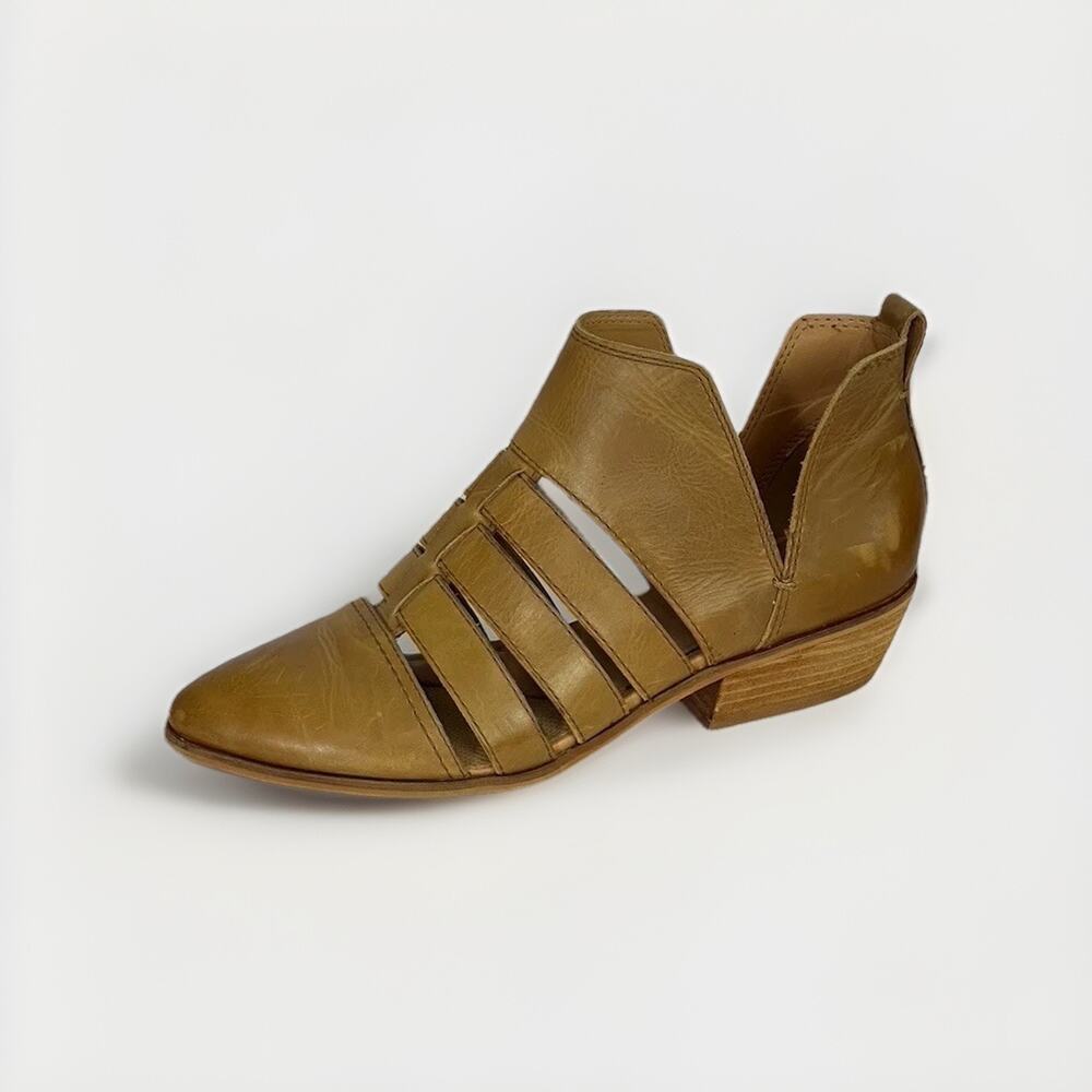 Frye & Co Leather Cutout Ankle Booties Women’s Size 7.5 Tobacco Western Boho